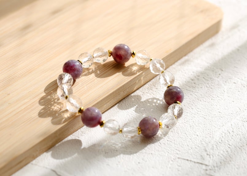 天然石】ユニコーン×水晶の五芒星ブレスレット | 幸運のつぼみ