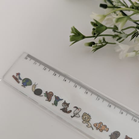 【どうぶついっぱい】15cm透明定規