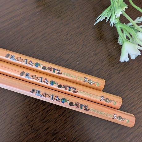 【どうぶついっぱい】木目えんぴつ3本セット　２B
