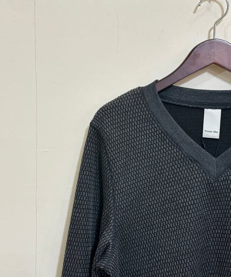CasperJohn コンパクトワッフルVネックスウェット