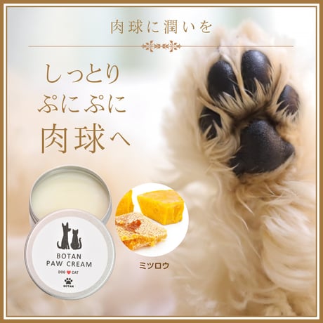 ＜今話題のぼたん油 馬油シリーズ＞犬・猫用保湿クリーム【BOTAN PAW CREAM24g×１個】犬用 ミツロウクリーム 肉球 無添加 舐めても安心安全 肉球クリーム 小型犬イノシシ油