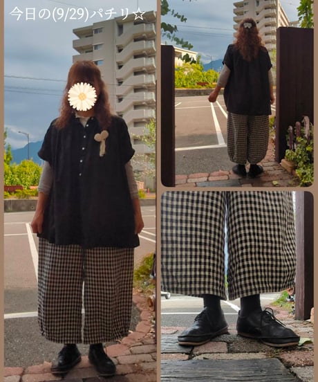 プチプラ　ジャガードコットン　チュニックブラウス　ブラック