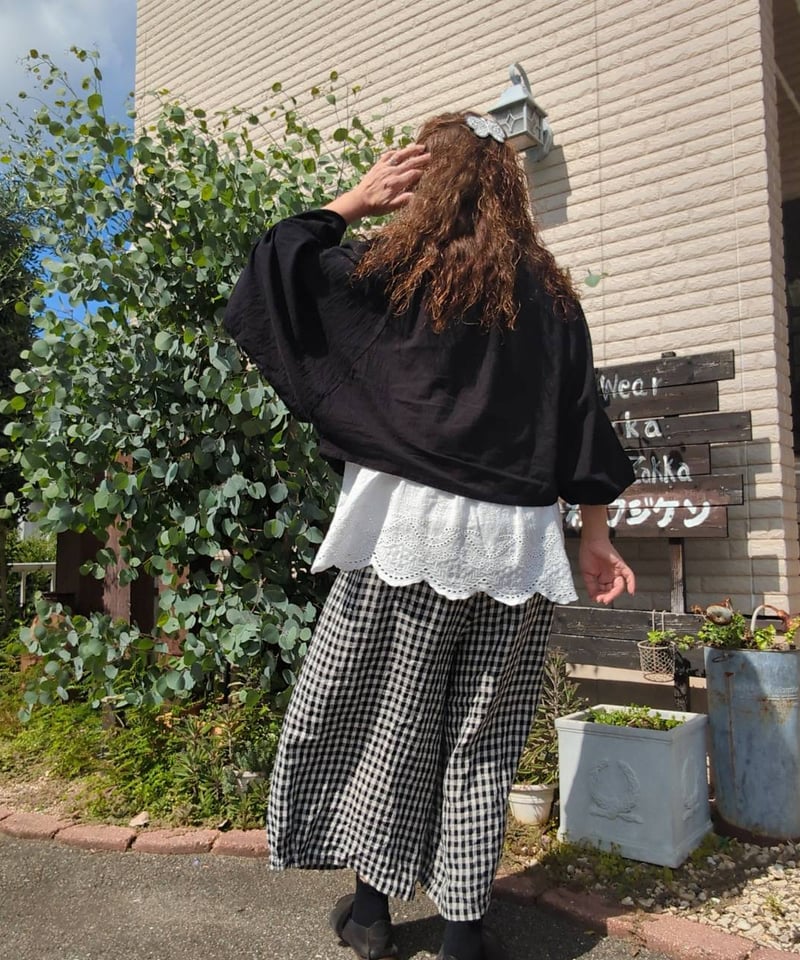 プチプラ 2wayポンチョケープブラウス ブラック | merci〜to you〜