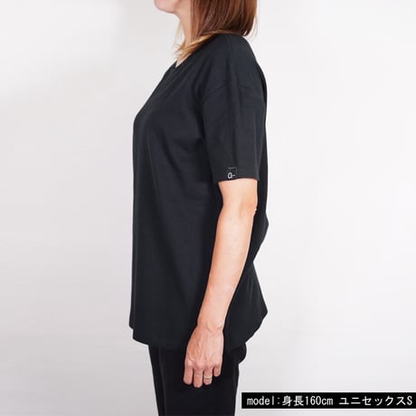 オーガニックコットン100％　テラヘルツ鉱石プリント加工　シリカ加工　ユニセックス半袖Tシャツ