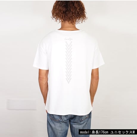 オーガニックコットン100％　テラヘルツ鉱石プリント加工　シリカ加工　ユニセックス半袖Tシャツ