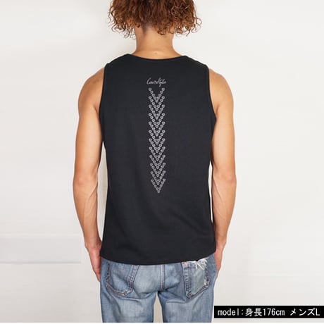 オーガニックコットン100％　テラヘルツ鉱石プリント加工　シリカ加工　レギュラータンクトップ