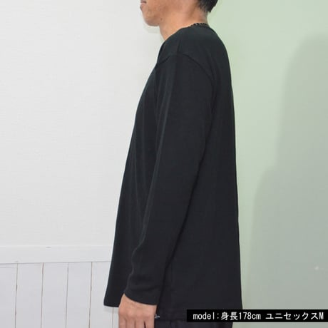 オーガニックコットン100％　テラヘルツ鉱石プリント加工　シリカ加工　ユニセックスゆったりサイズ長袖Tシャツ