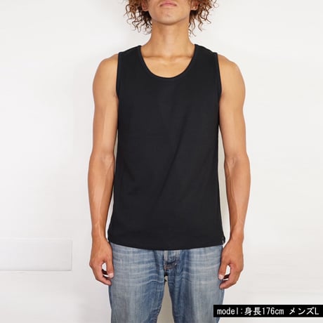 オーガニックコットン100％　テラヘルツ鉱石プリント加工　シリカ加工　レギュラータンクトップ
