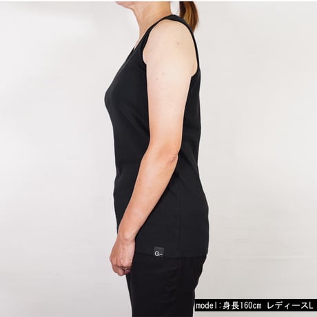 オーガニックコットン100％　テラヘルツ鉱石プリント加工　シリカ加工　レギュラータンクトップ