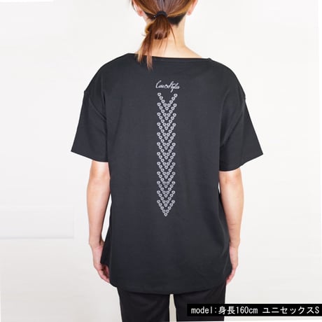 オーガニックコットン100％　テラヘルツ鉱石プリント加工　シリカ加工　ユニセックス半袖Tシャツ