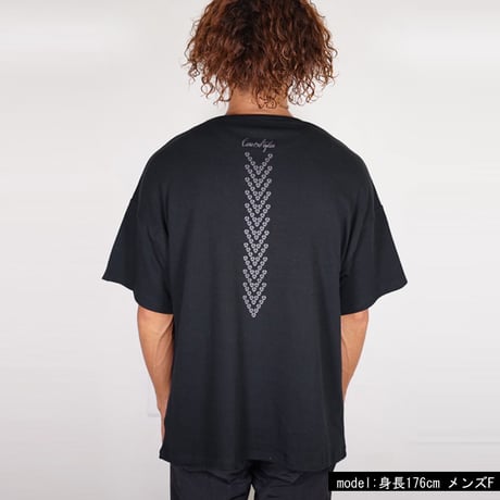 オーガニックコットン100％　テラヘルツ鉱石プリント加工　シリカ加工　ビッグシルエットポケット付き半袖Tシャツ