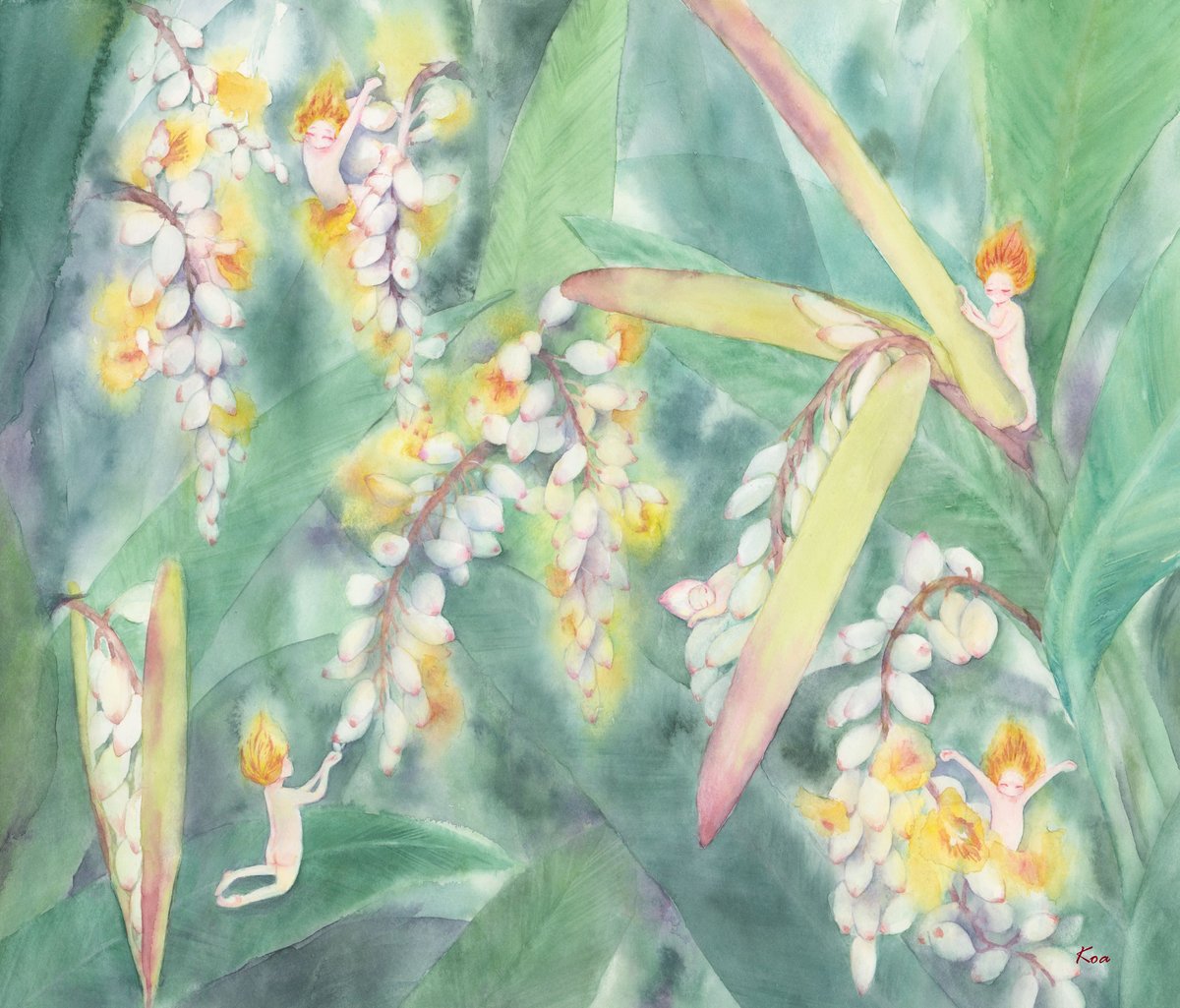 月桃 ーげっとうー 原画 | Koa watercolor