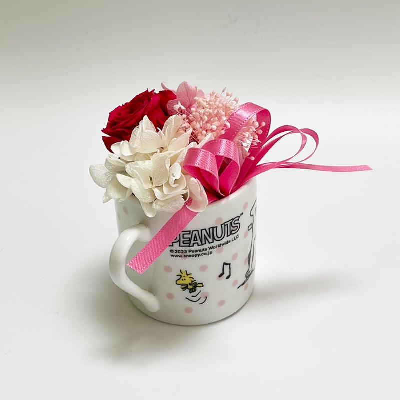 送料込み スヌーピー ローズミニカップ・ストロベリー プリザーブド
