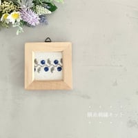 ステップアップ横糸刺繍キット[青い実]