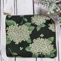 手のひらサイズのウキウキしちゃうミニ財布MW127紫陽花モスカーキ☆コンパクト財布　Ｌ字ファスナー財布