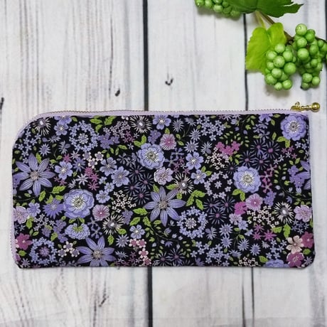 黄金コンビ身軽にお出かけセット☆サコッシュ＆長財布SW08花園紫×ブラック