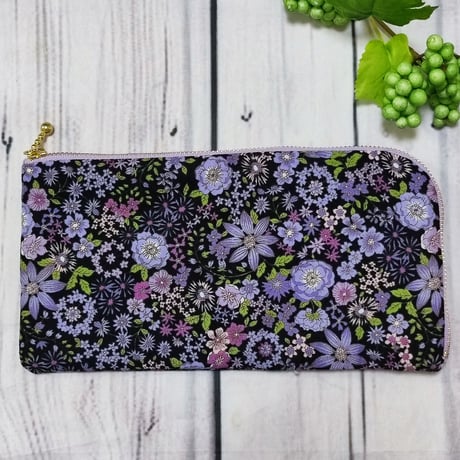 黄金コンビ身軽にお出かけセット☆サコッシュ＆長財布SW08花園紫×ブラック