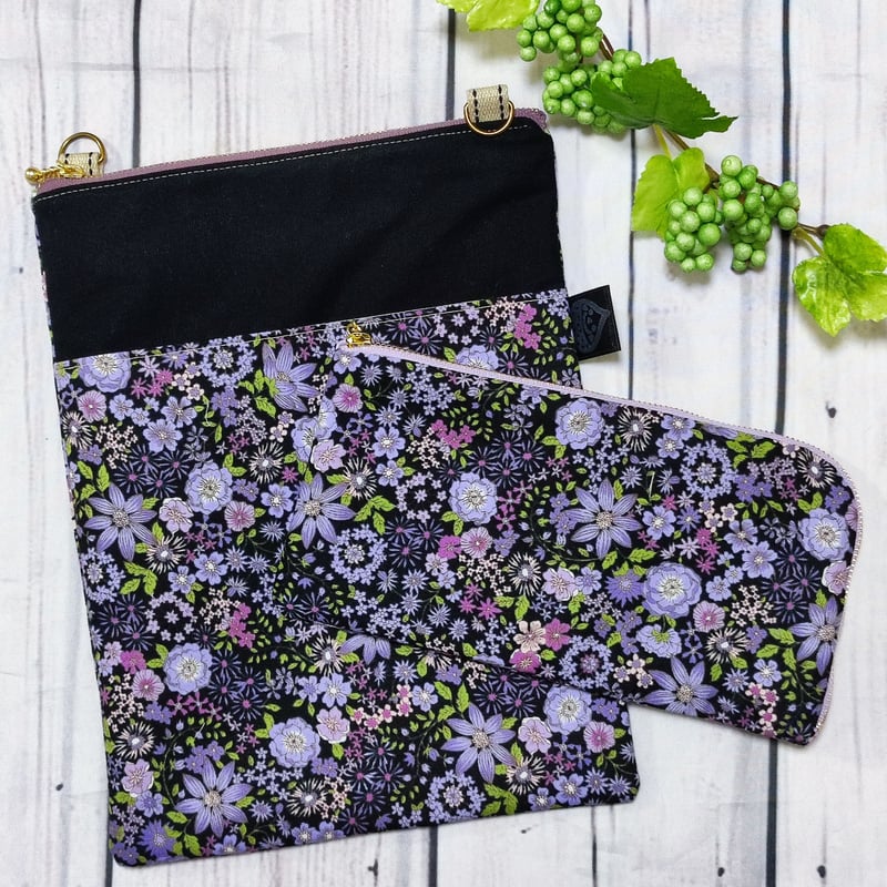 黄金コンビ身軽にお出かけセット☆サコッシュ＆長財布SW08花園紫