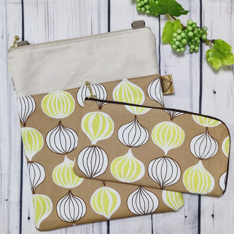 沙麻出品 黄金コンビ身軽にお出かけセット☆サコッシュ＆長財布SW12玉ねぎ