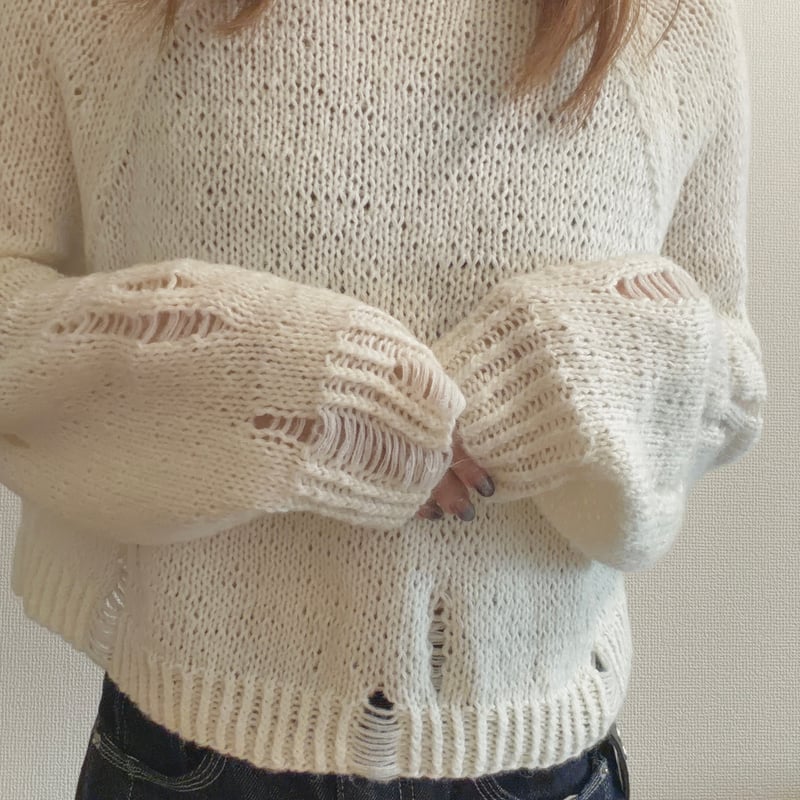 Damage knit【PDFパターン販売】 | AIRknit. atelier