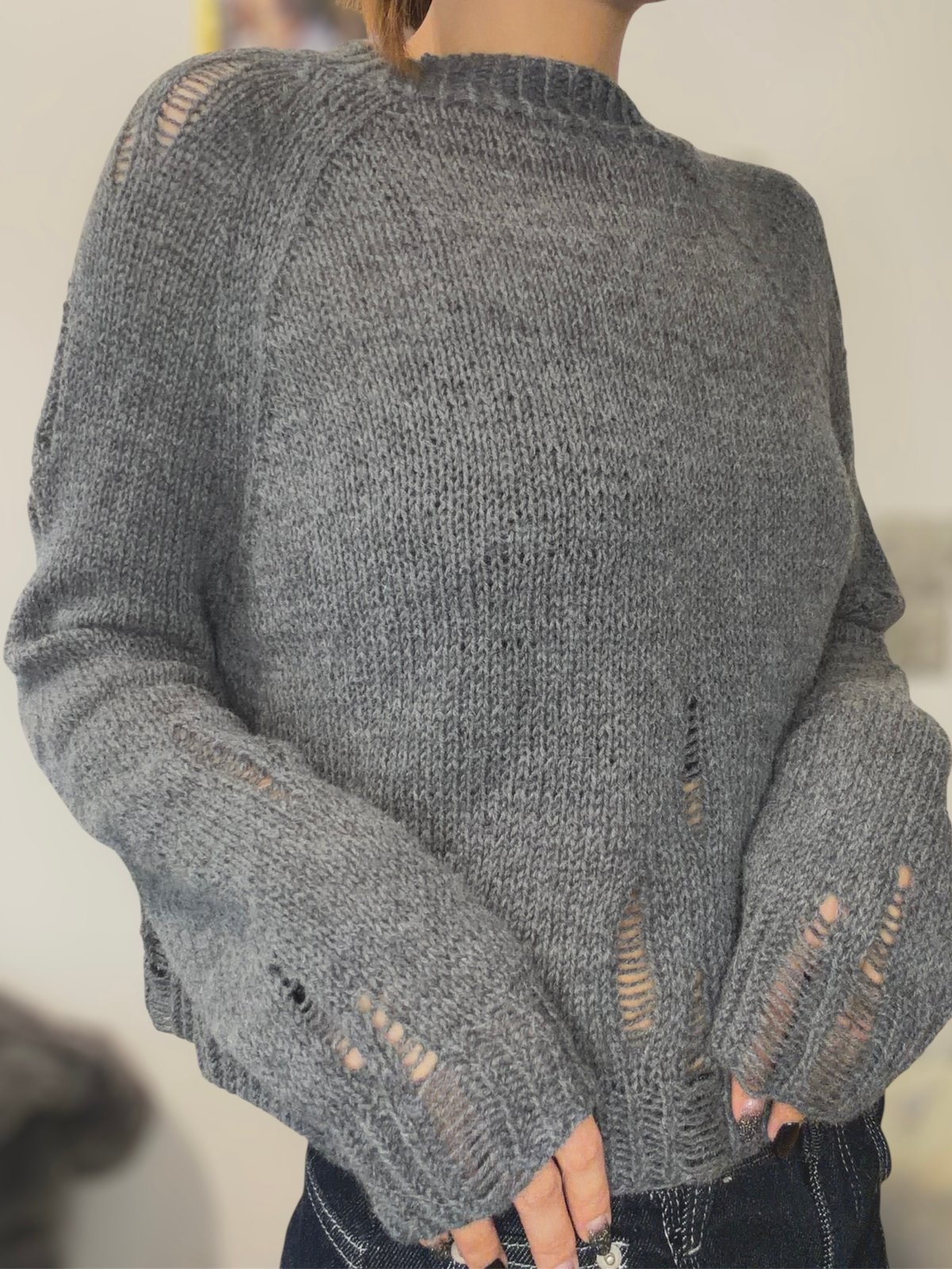 Damage knit【PDFパターン販売】 | AIRknit. atelier