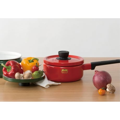 富士ホーロー Fuji Horo ソースパン レッド 18cm Solid SD-18S R