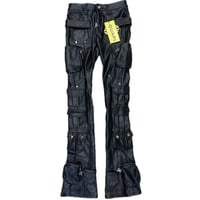 GUAPI Obsidian Black Cargo Leather Pant
