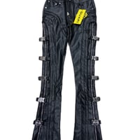 Obsidian Black Buckle Leather Pant