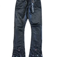 VALABASASIONWAX STACKED BLACK LEATHER