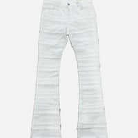 mnml  -X597 Paneled Skinny Stacked Denim- White