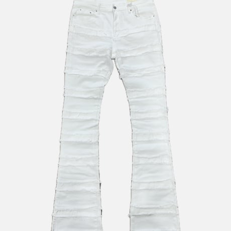 mnml  -X597 Paneled Skinny Stacked Denim- White