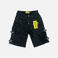 All Black Cross Buckle Shorts