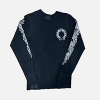 CHROME HEARTS 2025SS Floral Cross Horseshoe Thermal Long Sleeve Tee