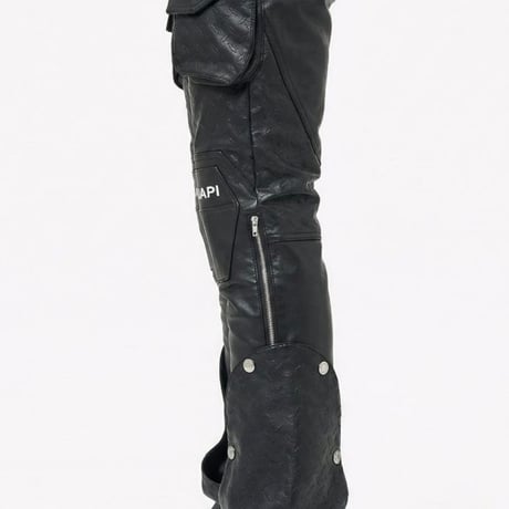 Black Coffin Arc Leather Pant