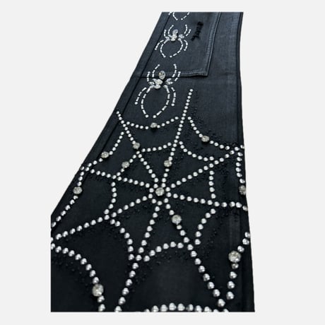 Obsidian Black Waxed Spider Denim