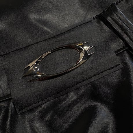 DK LEATHER BAGGY JORT / BLACK