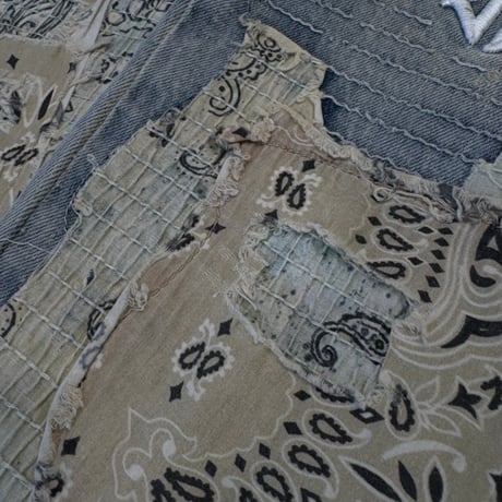 Vintage Paisley Distressed Denim