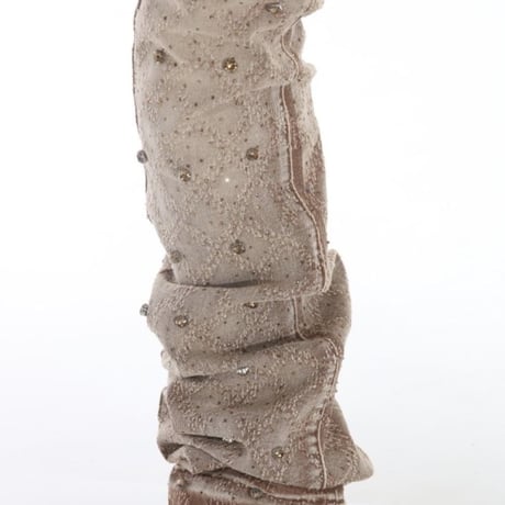 Rhinestone Covered Brown Stacked Flare Jeans