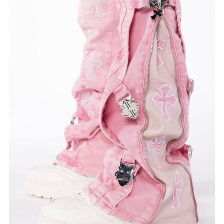 French Rose Cross Buckle Denim