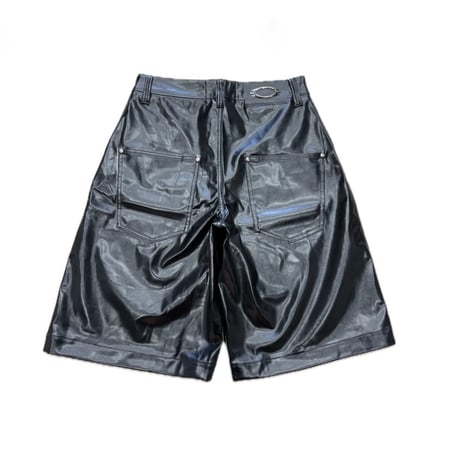 DK LEATHER BAGGY JORT / BLACK