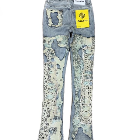 Vintage Paisley Distressed Denim