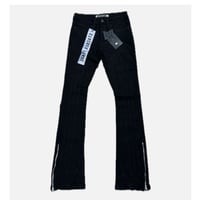 Cut and Sewn Panel Black Stacked Flare