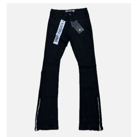 Cut and Sewn Panel Black Stacked Flare