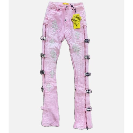 French Rose Cross Buckle Denim