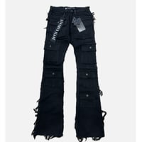 7 Pocket Jet Black Stacked Flare