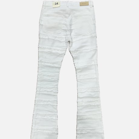 mnml  -X597 Paneled Skinny Stacked Denim- White