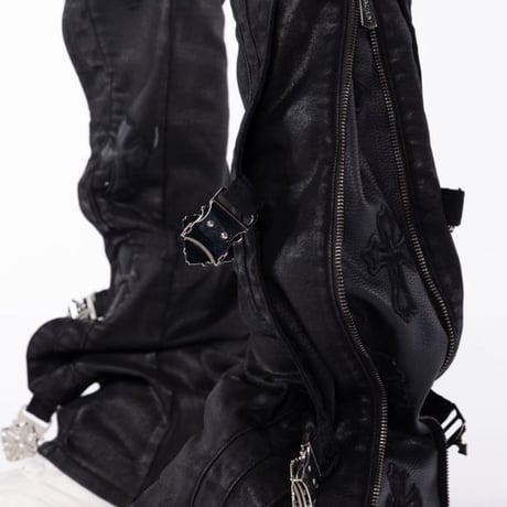 All Black Cross Buckle Denim