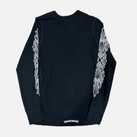 CHROME HEARTS 2025SS Floral Cross Horseshoe Thermal Long Sleeve Tee