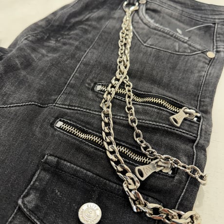 Astronomical Embellished Stacked Denim Faded Black