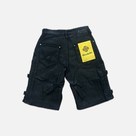 All Black Cross Buckle Shorts